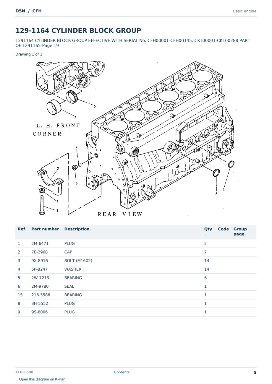 Caterpillar D5N S/N CFH Partsbook XEBP8508 (English) - sample page 5 of 10 Caterpillar D5N S/N CFH Partsbook XEBP8508 (English) - sample page 5 of 10