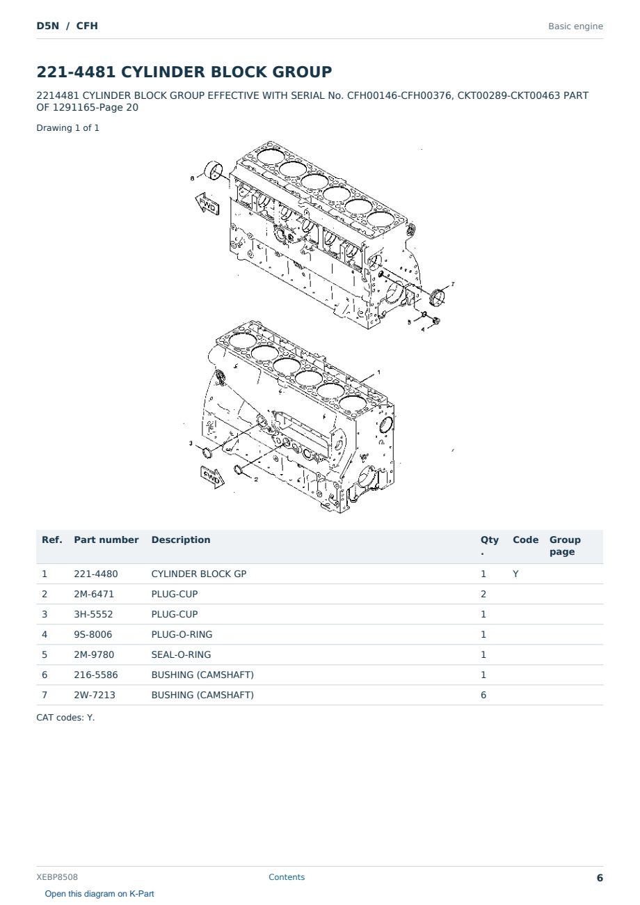 Caterpillar D5N S/N CFH Partsbook XEBP8508 (English) - sample page 6 of 10 Caterpillar D5N S/N CFH Partsbook XEBP8508 (English) - sample page 6 of 10