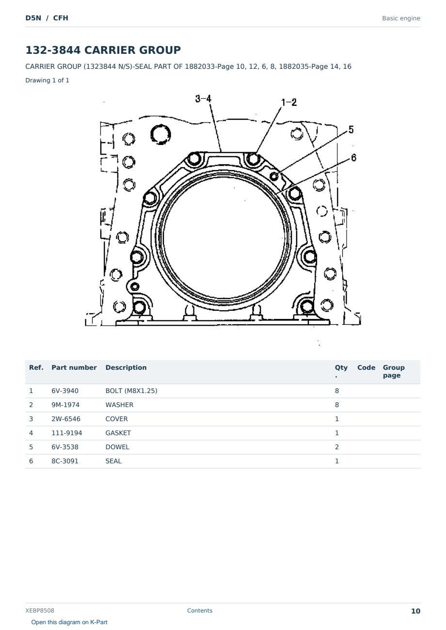 Caterpillar D5N S/N CFH Partsbook XEBP8508 (English) - sample page 10 of 10 Caterpillar D5N S/N CFH Partsbook XEBP8508 (English) - sample page 10 of 10