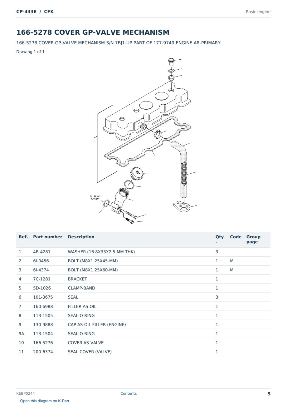 Caterpillar CP-433E S/N CFK Partsbook KEBP0244 (English) - sample page 5 of 10 Caterpillar CP-433E S/N CFK Partsbook KEBP0244 (English) - sample page 5 of 10