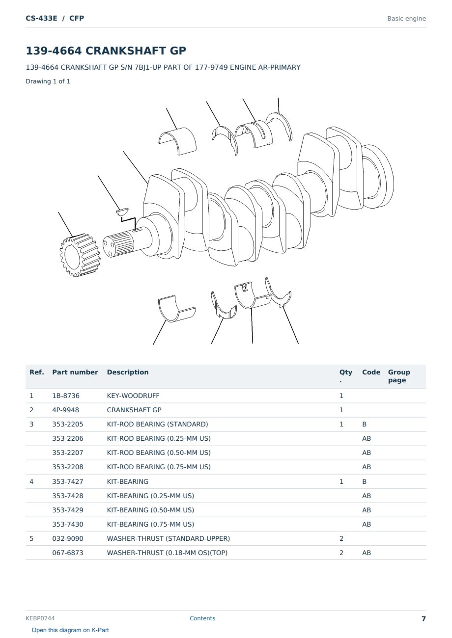 Caterpillar CS-433E S/N CFP Partsbook KEBP0244 (English) - sample page 7 of 10 Caterpillar CS-433E S/N CFP Partsbook KEBP0244 (English) - sample page 7 of 10
