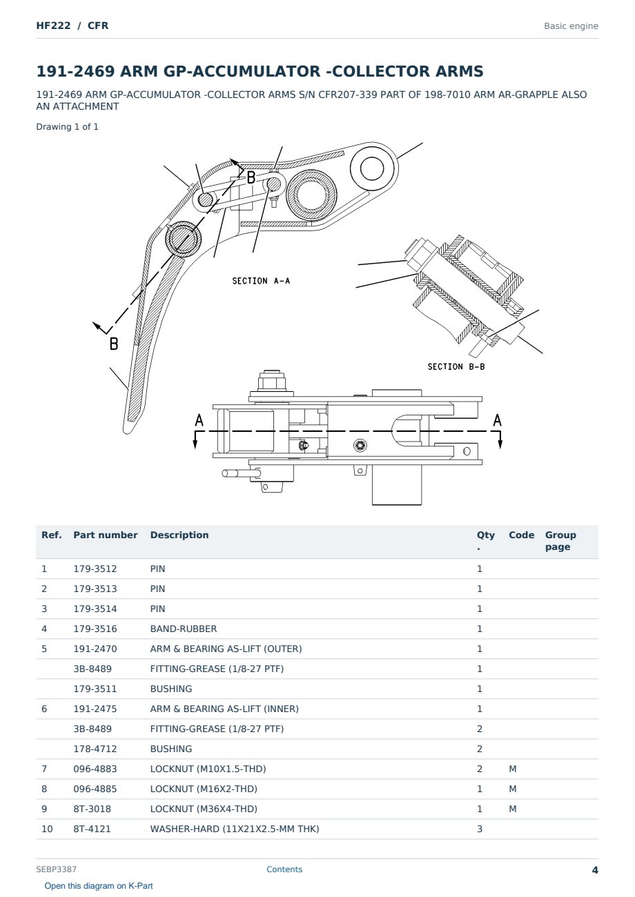 Caterpillar HF222 S/N CFR Partsbook SEBP3387 (English) - sample page 4 of 10 Caterpillar HF222 S/N CFR Partsbook SEBP3387 (English) - sample page 4 of 10