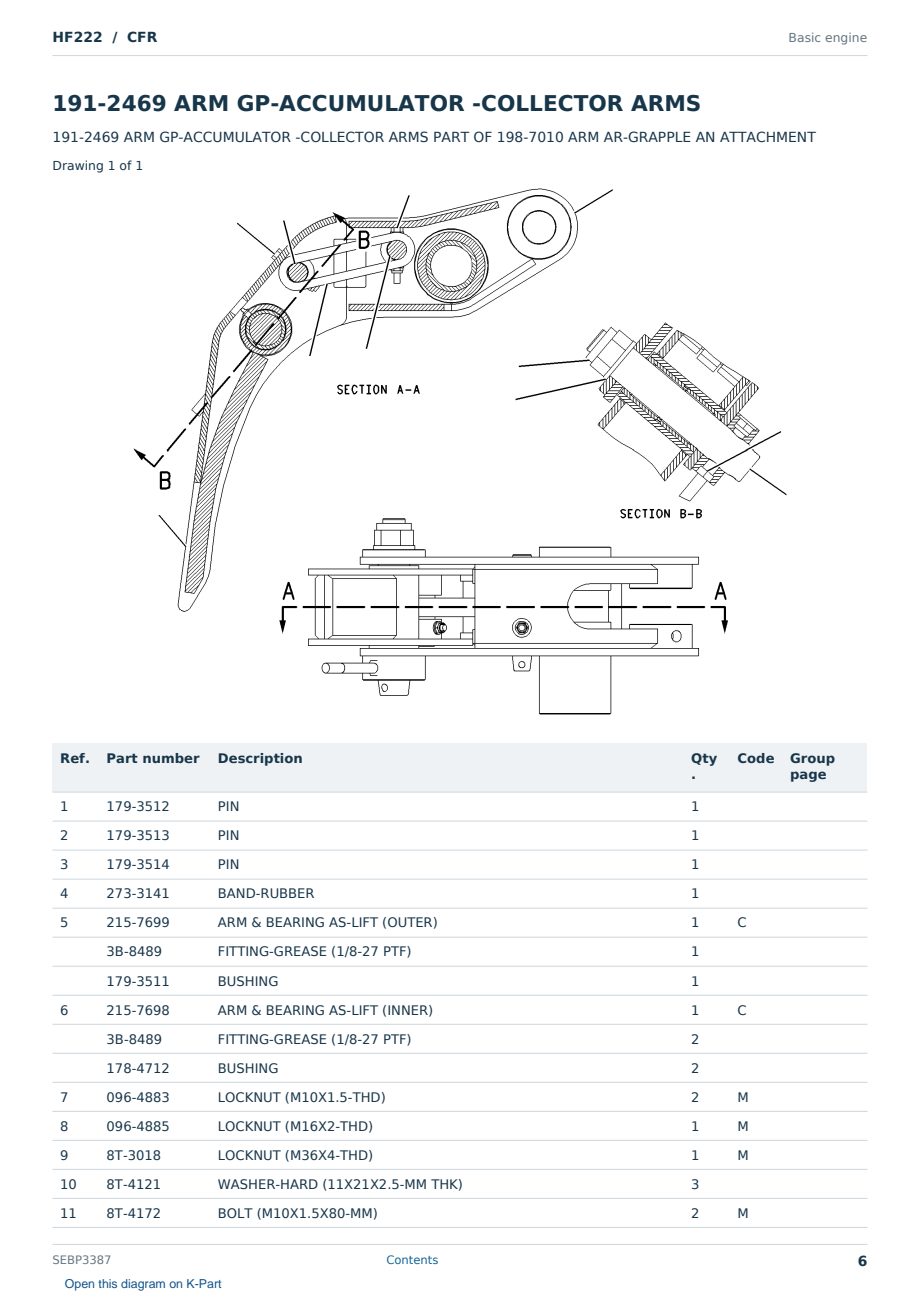 Caterpillar HF222 S/N CFR Partsbook SEBP3387 (English) - sample page 6 of 10 Caterpillar HF222 S/N CFR Partsbook SEBP3387 (English) - sample page 6 of 10