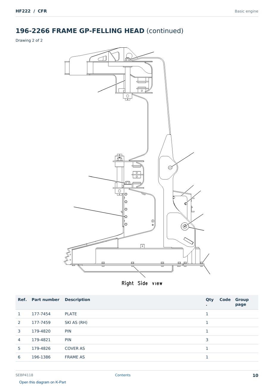 Caterpillar HF222 S/N CFR Partsbook SEBP4118 (English) - sample page 10 of 10 Caterpillar HF222 S/N CFR Partsbook SEBP4118 (English) - sample page 10 of 10