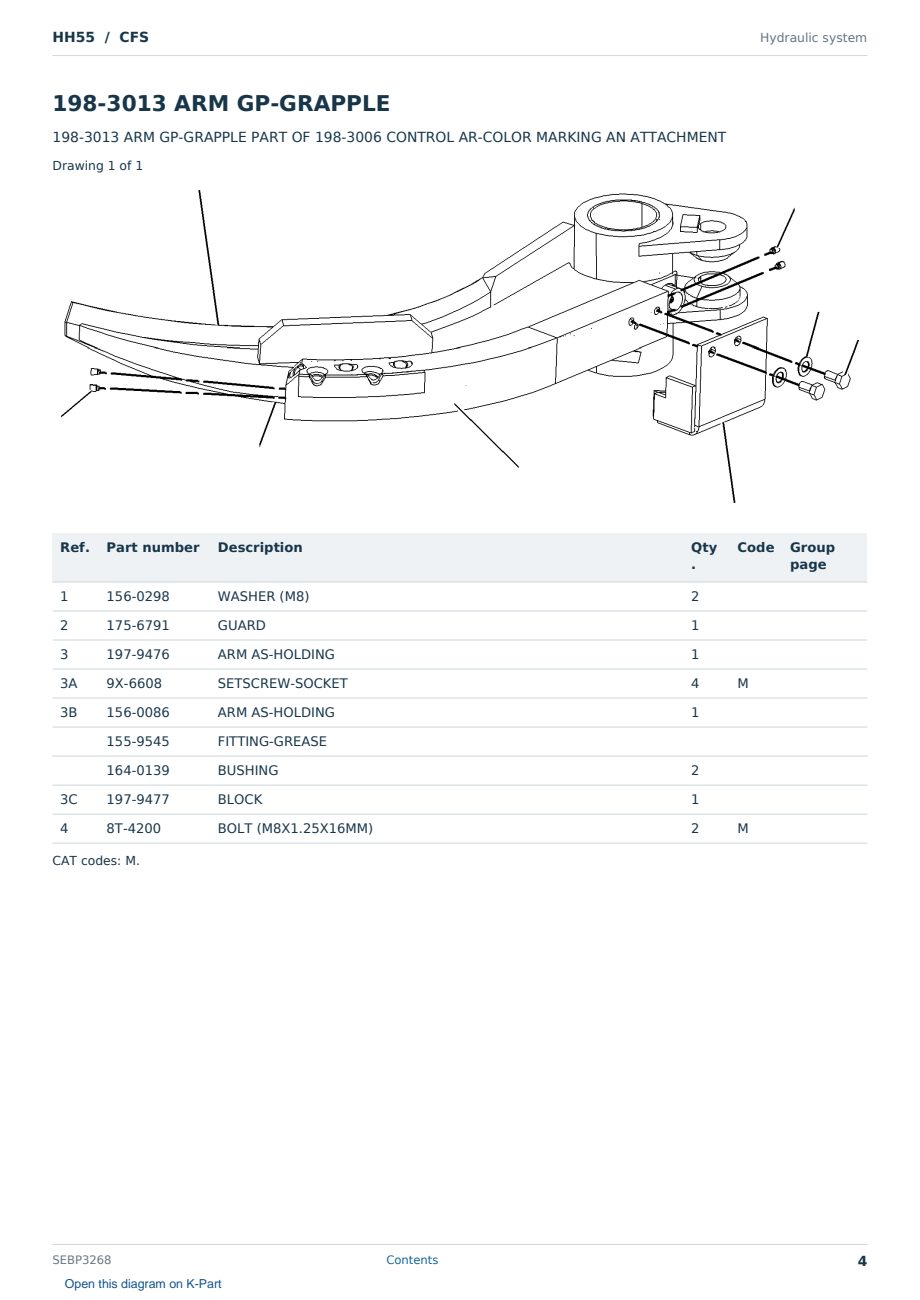 Caterpillar HH55 S/N CFS Partsbook SEBP3268 (English) - sample page 4 of 10 Caterpillar HH55 S/N CFS Partsbook SEBP3268 (English) - sample page 4 of 10