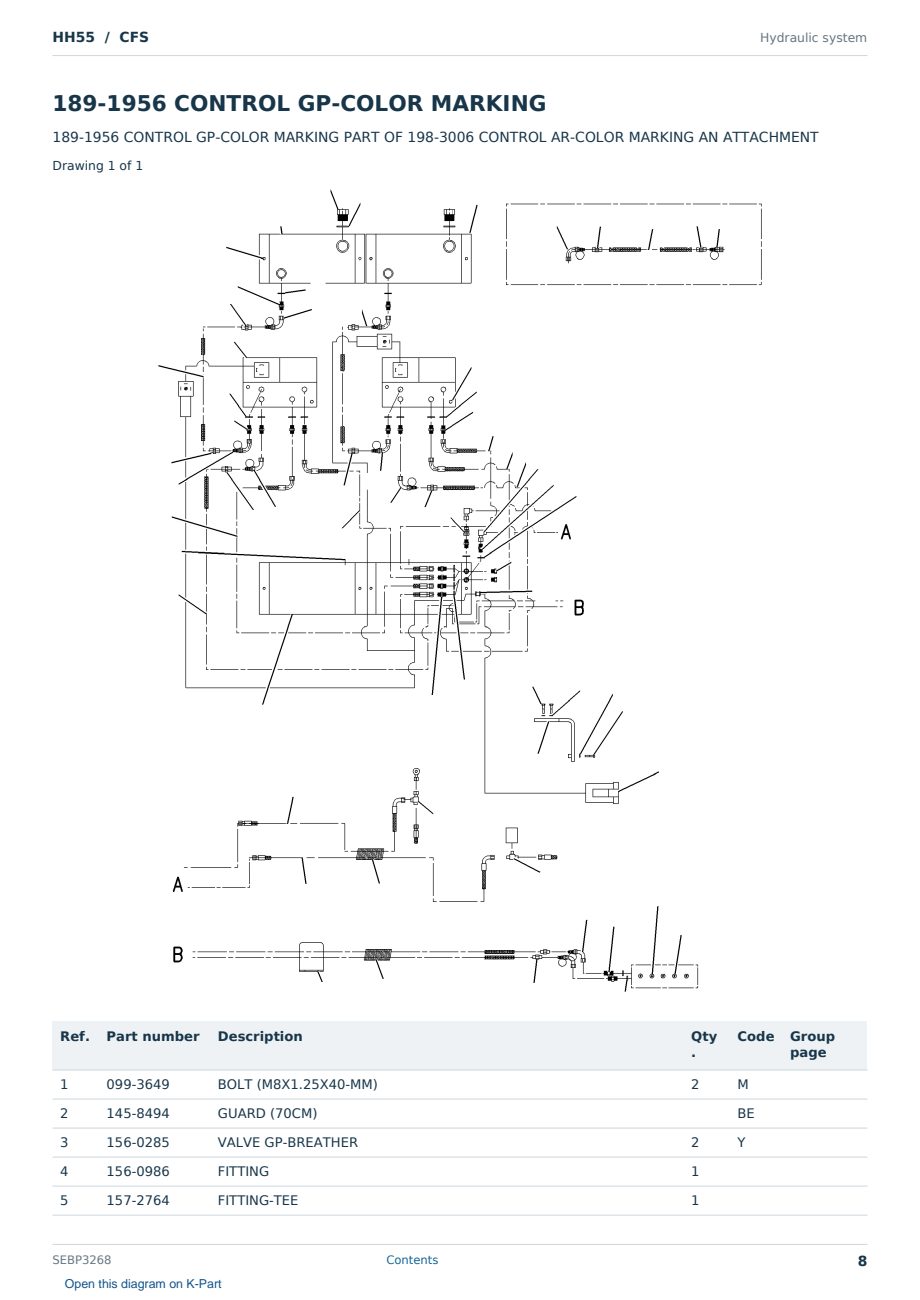 Caterpillar HH55 S/N CFS Partsbook SEBP3268 (English) - sample page 8 of 10 Caterpillar HH55 S/N CFS Partsbook SEBP3268 (English) - sample page 8 of 10