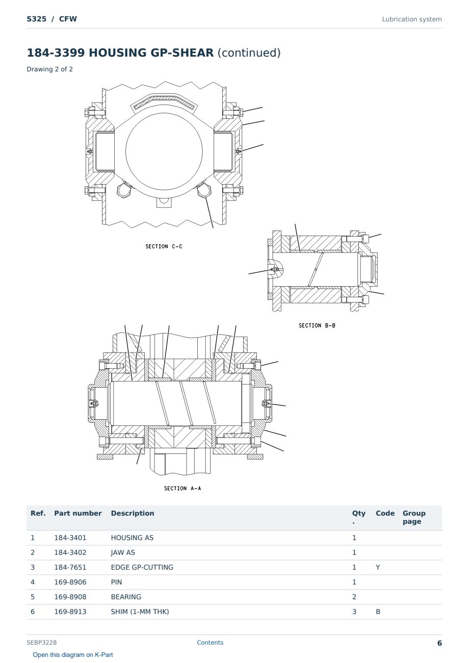 Caterpillar S325 S/N CFW Partsbook SEBP3228 (English) - sample page 6 of 10 Caterpillar S325 S/N CFW Partsbook SEBP3228 (English) - sample page 6 of 10