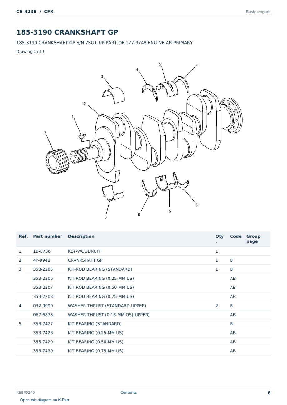 Caterpillar CS-423E S/N CFX Partsbook KEBP0240 (English) - sample page 6 of 10 Caterpillar CS-423E S/N CFX Partsbook KEBP0240 (English) - sample page 6 of 10
