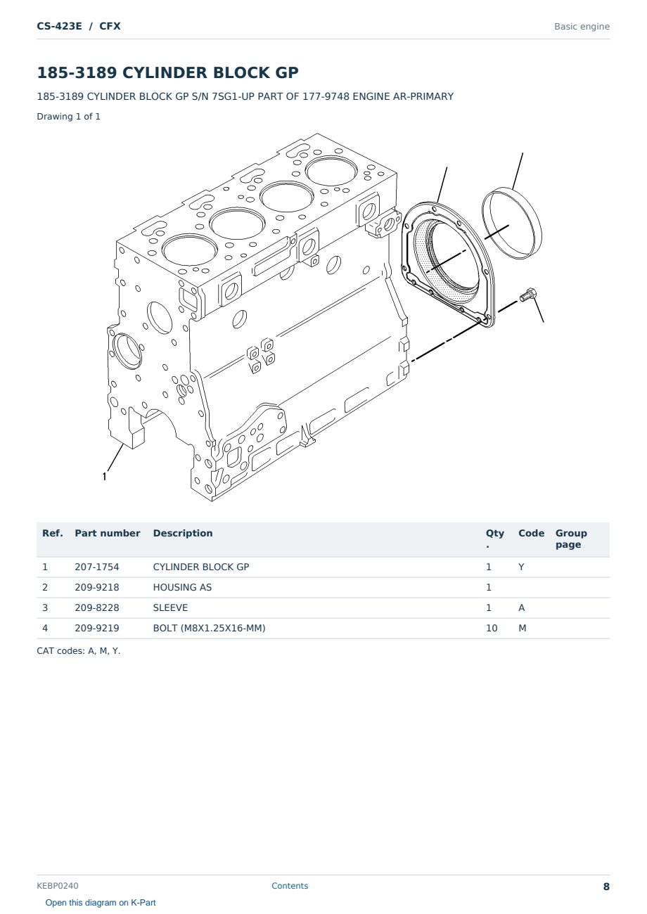 Caterpillar CS-423E S/N CFX Partsbook KEBP0240 (English) - sample page 8 of 10 Caterpillar CS-423E S/N CFX Partsbook KEBP0240 (English) - sample page 8 of 10