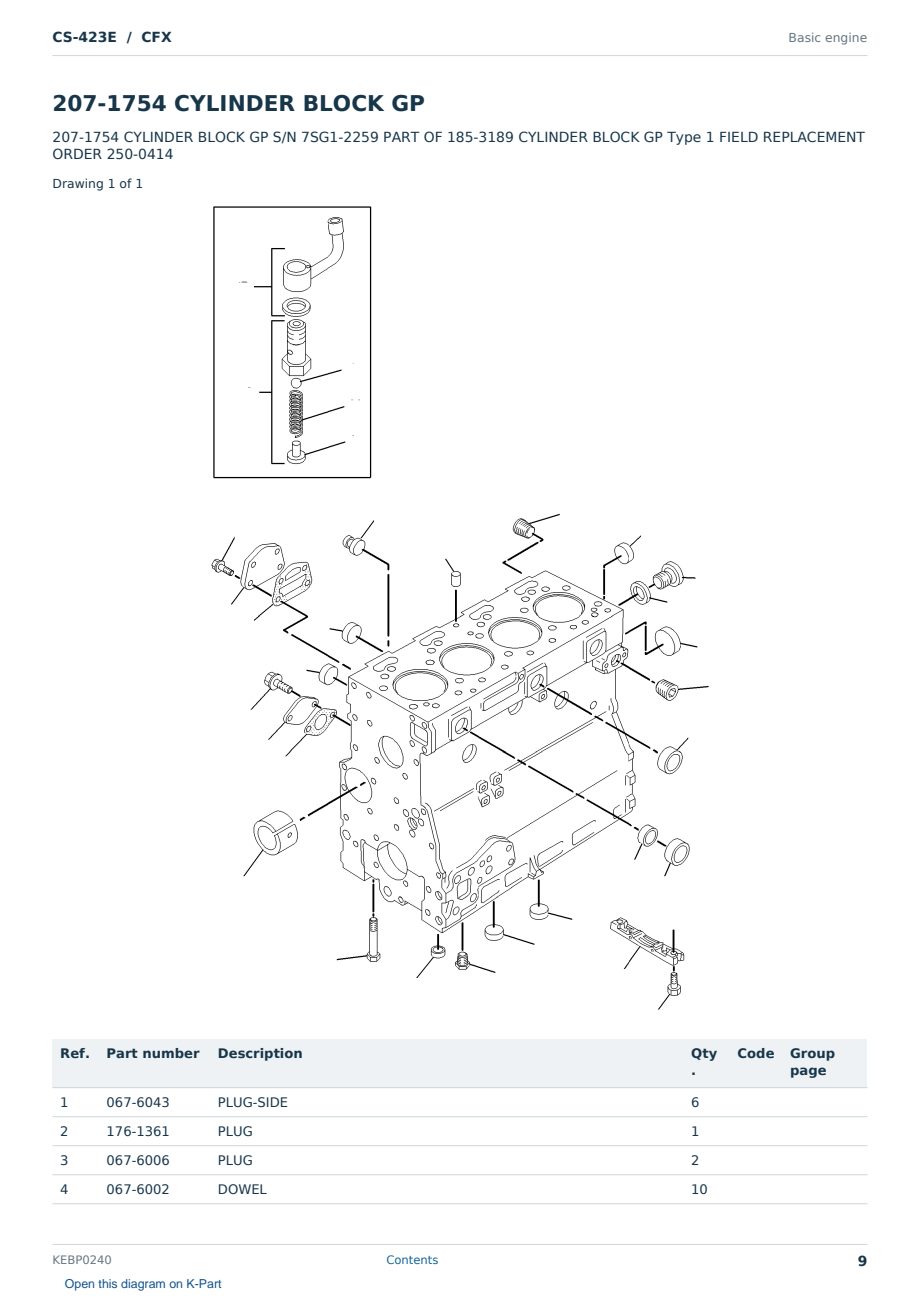 Caterpillar CS-423E S/N CFX Partsbook KEBP0240 (English) - sample page 9 of 10 Caterpillar CS-423E S/N CFX Partsbook KEBP0240 (English) - sample page 9 of 10
