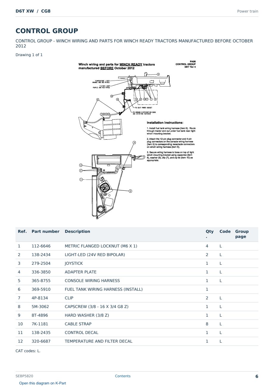 Caterpillar D6T XW S/N CG8 Partsbook SEBP5820 (English) - sample page 6 of 10 Caterpillar D6T XW S/N CG8 Partsbook SEBP5820 (English) - sample page 6 of 10