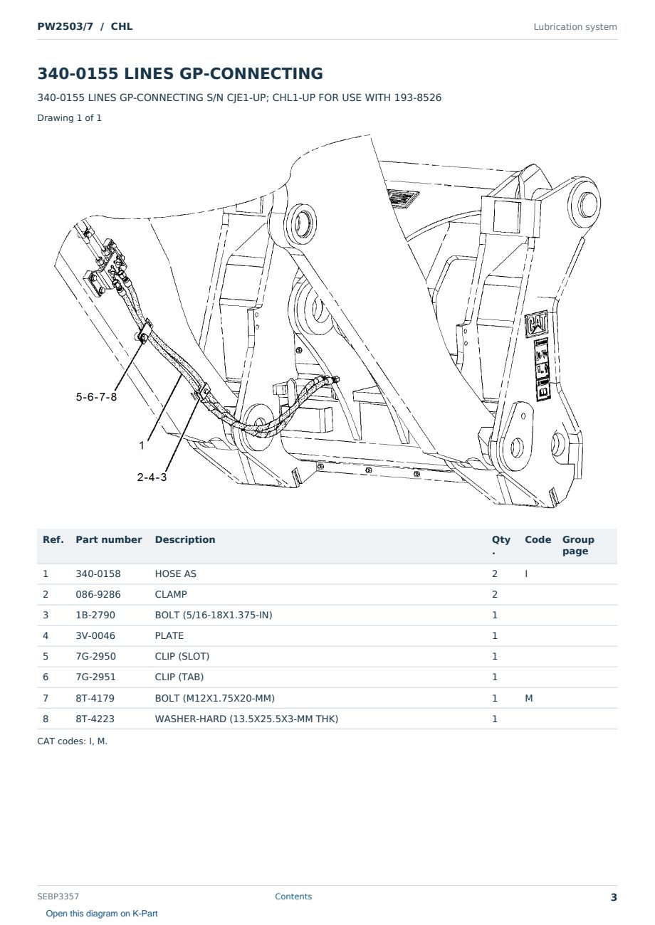 Caterpillar PW2503/7 S/N CHL Partsbook SEBP3357 (English) - sample page 3 of 10 Caterpillar PW2503/7 S/N CHL Partsbook SEBP3357 (English) - sample page 3 of 10