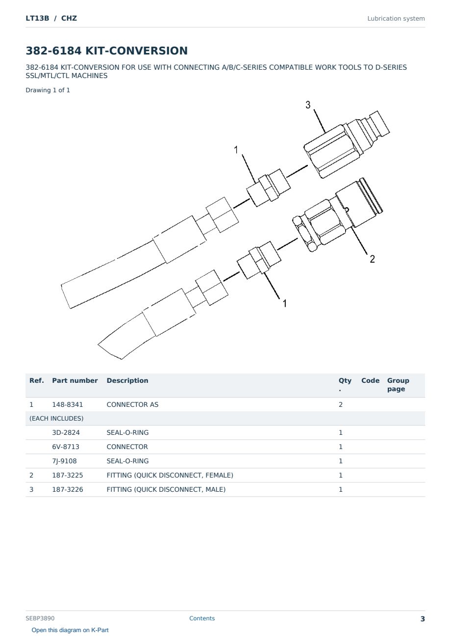 Caterpillar LT13B S/N CHZ Partsbook SEBP3890 (English) - sample page 3 of 10 Caterpillar LT13B S/N CHZ Partsbook SEBP3890 (English) - sample page 3 of 10