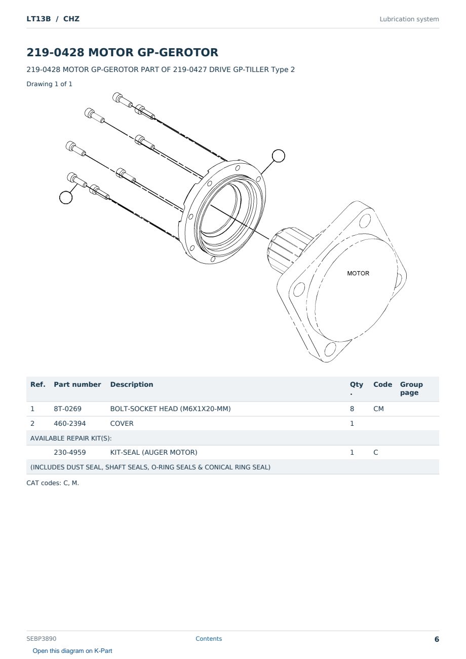 Caterpillar LT13B S/N CHZ Partsbook SEBP3890 (English) - sample page 6 of 10 Caterpillar LT13B S/N CHZ Partsbook SEBP3890 (English) - sample page 6 of 10