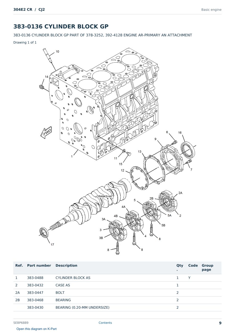 Caterpillar 304E2 CR S/N CJ2 Partsbook SEBP6889 (English) - sample page 9 of 10 Caterpillar 304E2 CR S/N CJ2 Partsbook SEBP6889 (English) - sample page 9 of 10