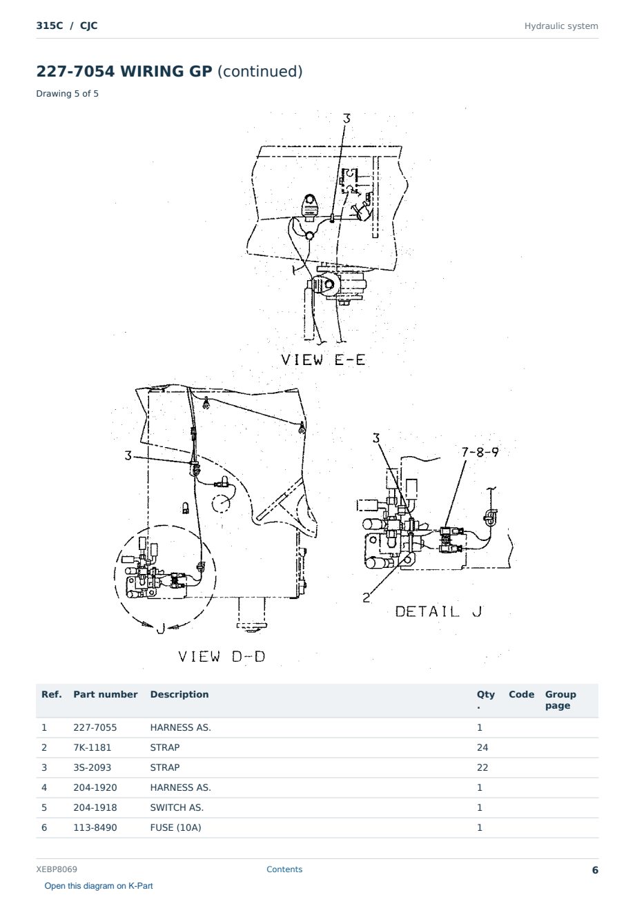 Caterpillar 315C S/N CJC Partsbook XEBP8069 (English) - sample page 6 of 10 Caterpillar 315C S/N CJC Partsbook XEBP8069 (English) - sample page 6 of 10