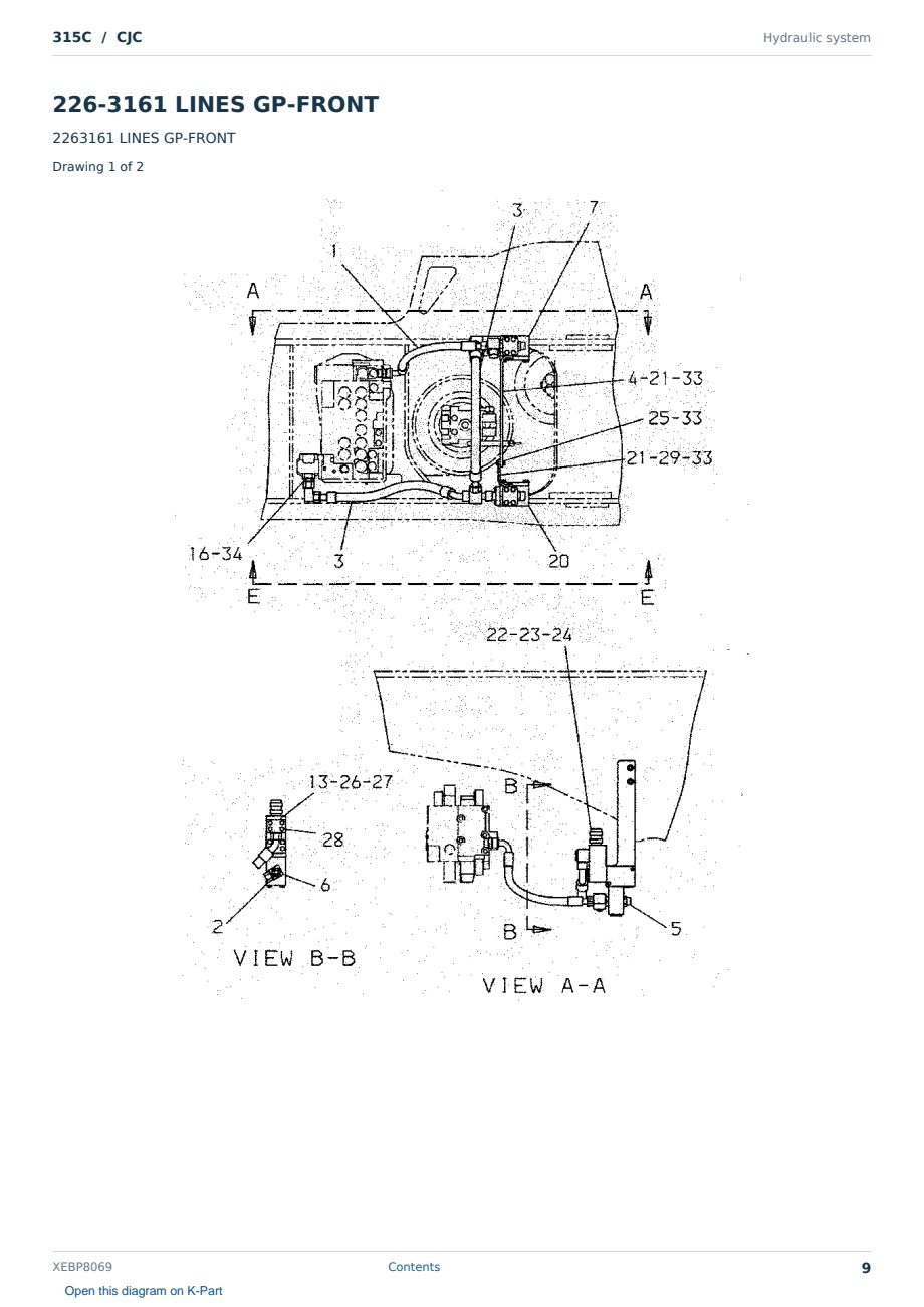 Caterpillar 315C S/N CJC Partsbook XEBP8069 (English) - sample page 9 of 10 Caterpillar 315C S/N CJC Partsbook XEBP8069 (English) - sample page 9 of 10