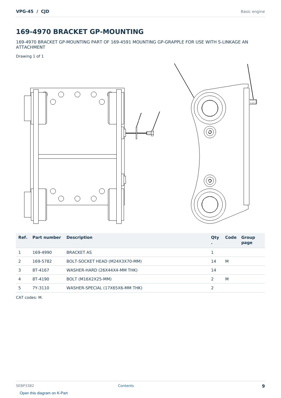 Caterpillar VPG-45 S/N CJD Partsbook SEBP3382 (English) - sample page 9 of 10 Caterpillar VPG-45 S/N CJD Partsbook SEBP3382 (English) - sample page 9 of 10