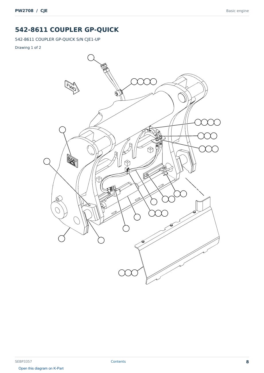 Caterpillar PW2708 S/N CJE Partsbook SEBP3357 (English) - sample page 8 of 10 Caterpillar PW2708 S/N CJE Partsbook SEBP3357 (English) - sample page 8 of 10