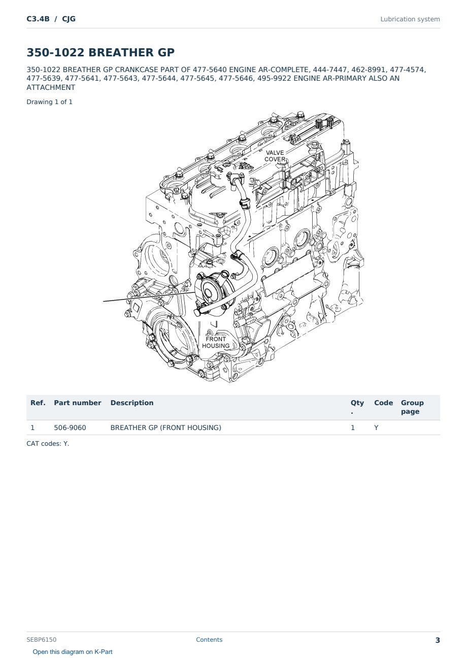 Caterpillar C3.4B S/N CJG Partsbook SEBP6150 (English) - sample page 3 of 10 Caterpillar C3.4B S/N CJG Partsbook SEBP6150 (English) - sample page 3 of 10
