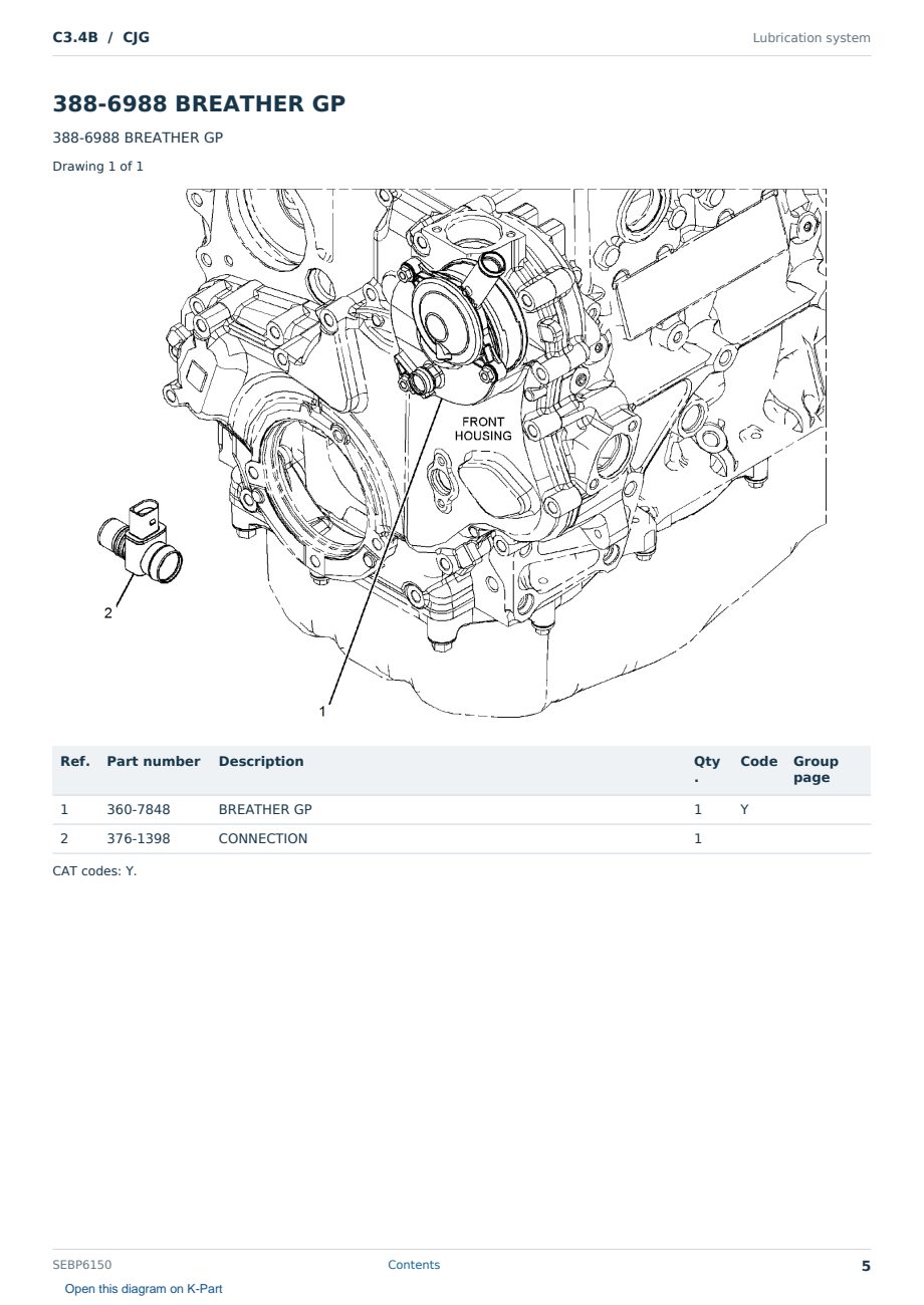Caterpillar C3.4B S/N CJG Partsbook SEBP6150 (English) - sample page 5 of 10 Caterpillar C3.4B S/N CJG Partsbook SEBP6150 (English) - sample page 5 of 10