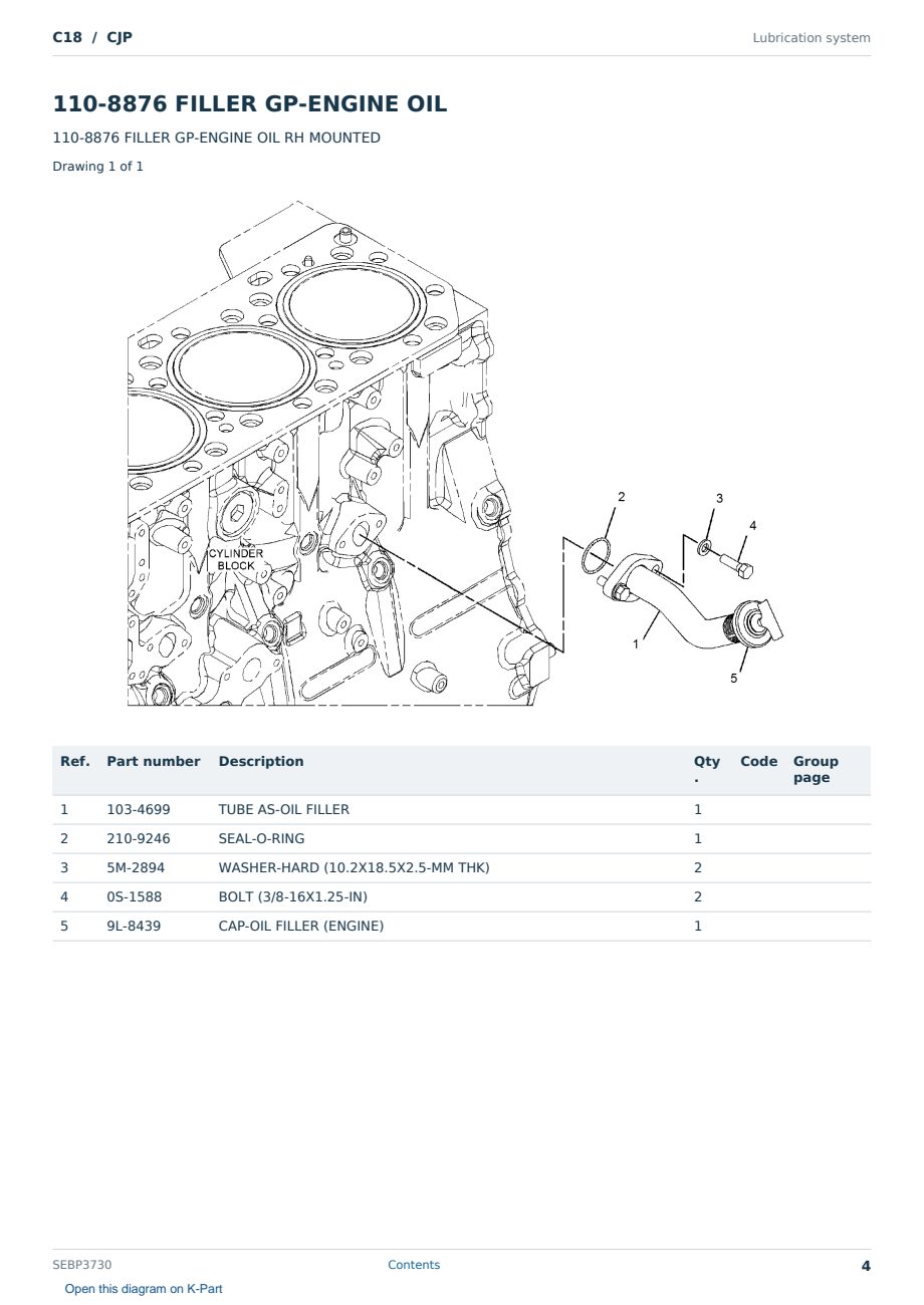 Caterpillar C18 S/N CJP Partsbook SEBP3730 (English) - sample page 4 of 10 Caterpillar C18 S/N CJP Partsbook SEBP3730 (English) - sample page 4 of 10