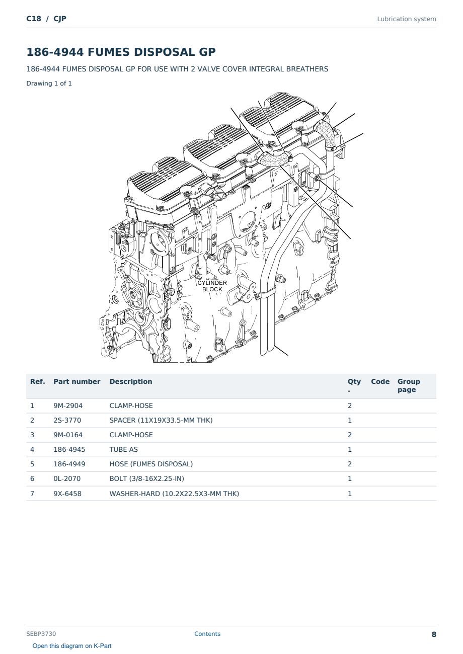 Caterpillar C18 S/N CJP Partsbook SEBP3730 (English) - sample page 8 of 10 Caterpillar C18 S/N CJP Partsbook SEBP3730 (English) - sample page 8 of 10
