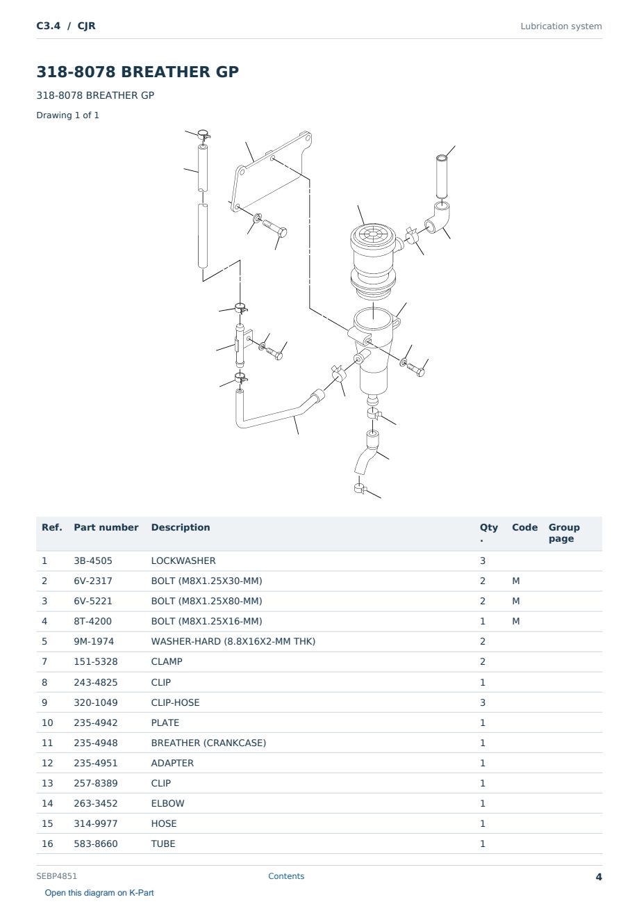 Caterpillar C3.4 S/N CJR Partsbook SEBP4851 (English) - sample page 4 of 10 Caterpillar C3.4 S/N CJR Partsbook SEBP4851 (English) - sample page 4 of 10