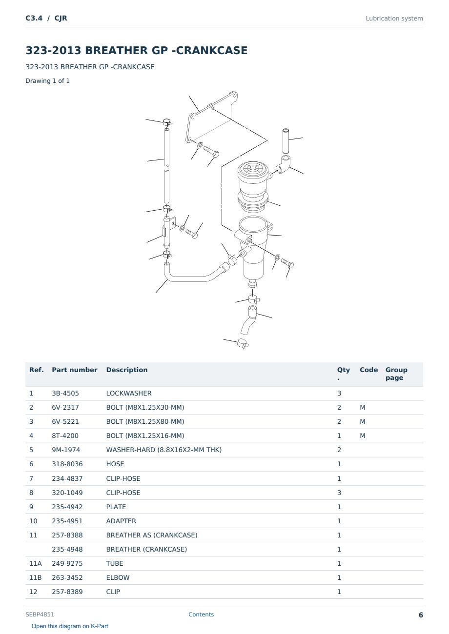 Caterpillar C3.4 S/N CJR Partsbook SEBP4851 (English) - sample page 6 of 10 Caterpillar C3.4 S/N CJR Partsbook SEBP4851 (English) - sample page 6 of 10