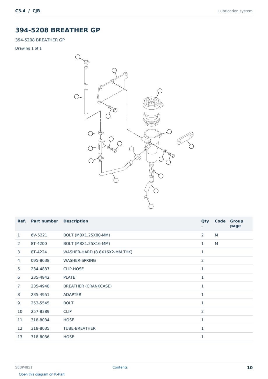 Caterpillar C3.4 S/N CJR Partsbook SEBP4851 (English) - sample page 10 of 10 Caterpillar C3.4 S/N CJR Partsbook SEBP4851 (English) - sample page 10 of 10