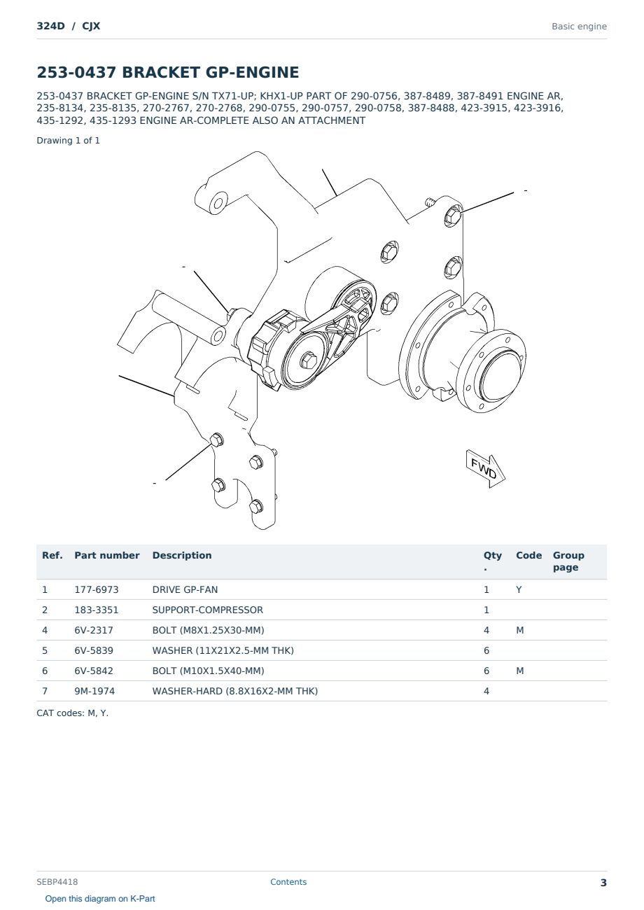 Caterpillar 324D S/N CJX Partsbook SEBP4418 (English) - sample page 3 of 10 Caterpillar 324D S/N CJX Partsbook SEBP4418 (English) - sample page 3 of 10