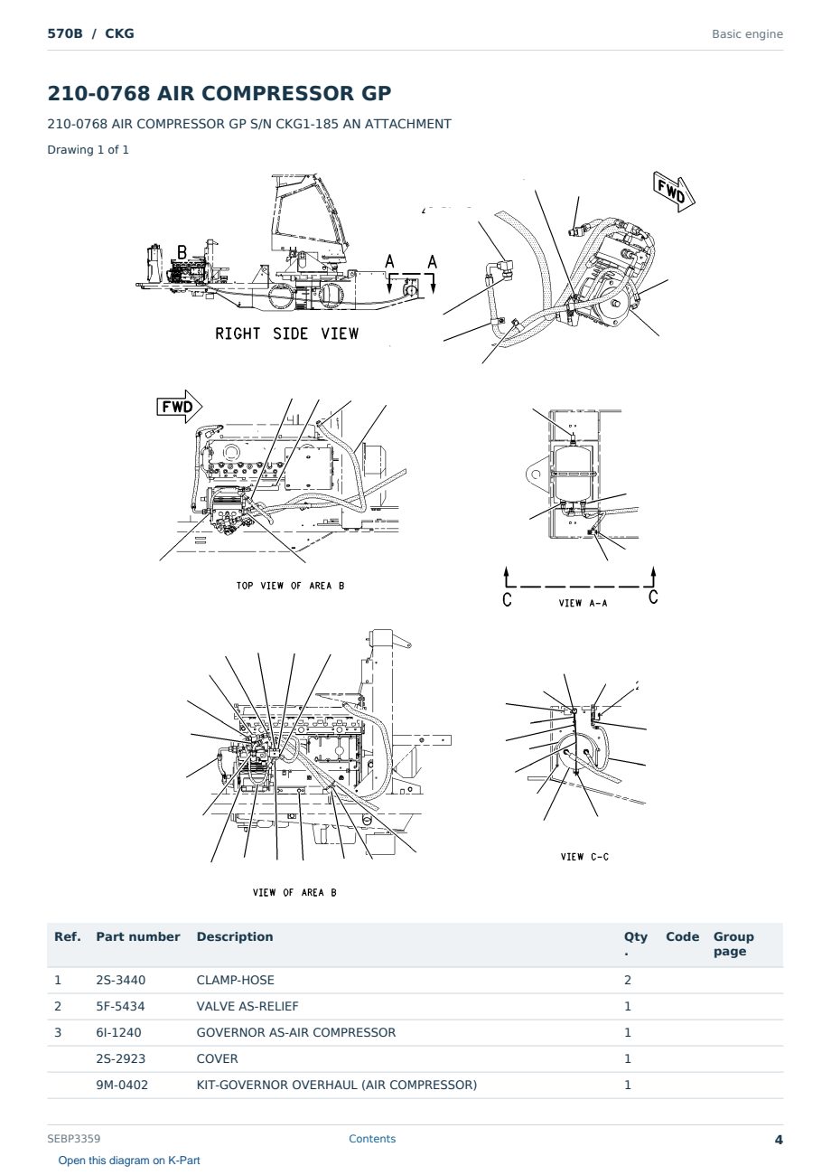 Caterpillar 570B S/N CKG Partsbook SEBP3359 (English) - sample page 4 of 10 Caterpillar 570B S/N CKG Partsbook SEBP3359 (English) - sample page 4 of 10