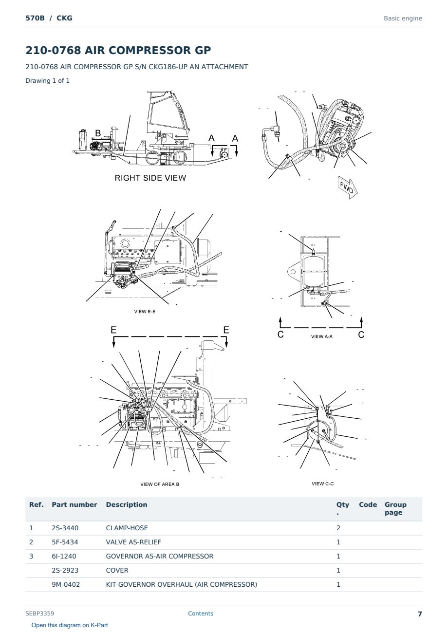 Caterpillar 570B S/N CKG Partsbook SEBP3359 (English) - sample page 7 of 10 Caterpillar 570B S/N CKG Partsbook SEBP3359 (English) - sample page 7 of 10