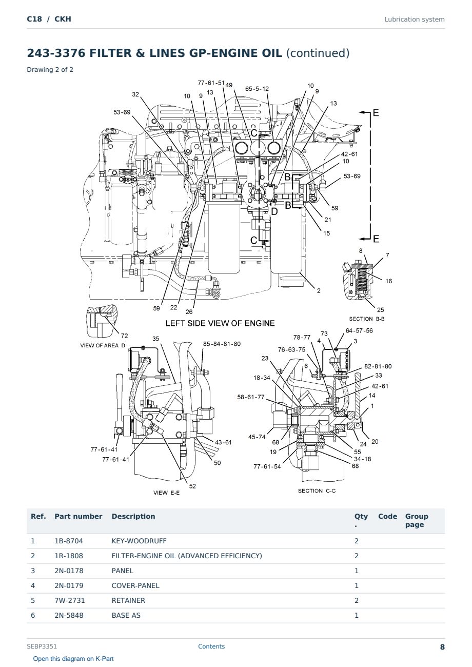Caterpillar C18 S/N CKH Partsbook SEBP3351 (English) - sample page 8 of 10 Caterpillar C18 S/N CKH Partsbook SEBP3351 (English) - sample page 8 of 10