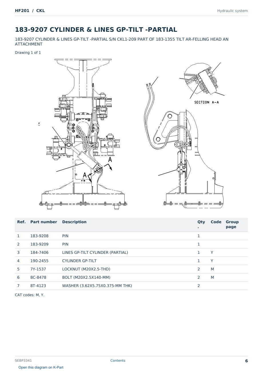 Caterpillar HF201 S/N CKL Partsbook SEBP3341 (English) - sample page 6 of 10 Caterpillar HF201 S/N CKL Partsbook SEBP3341 (English) - sample page 6 of 10