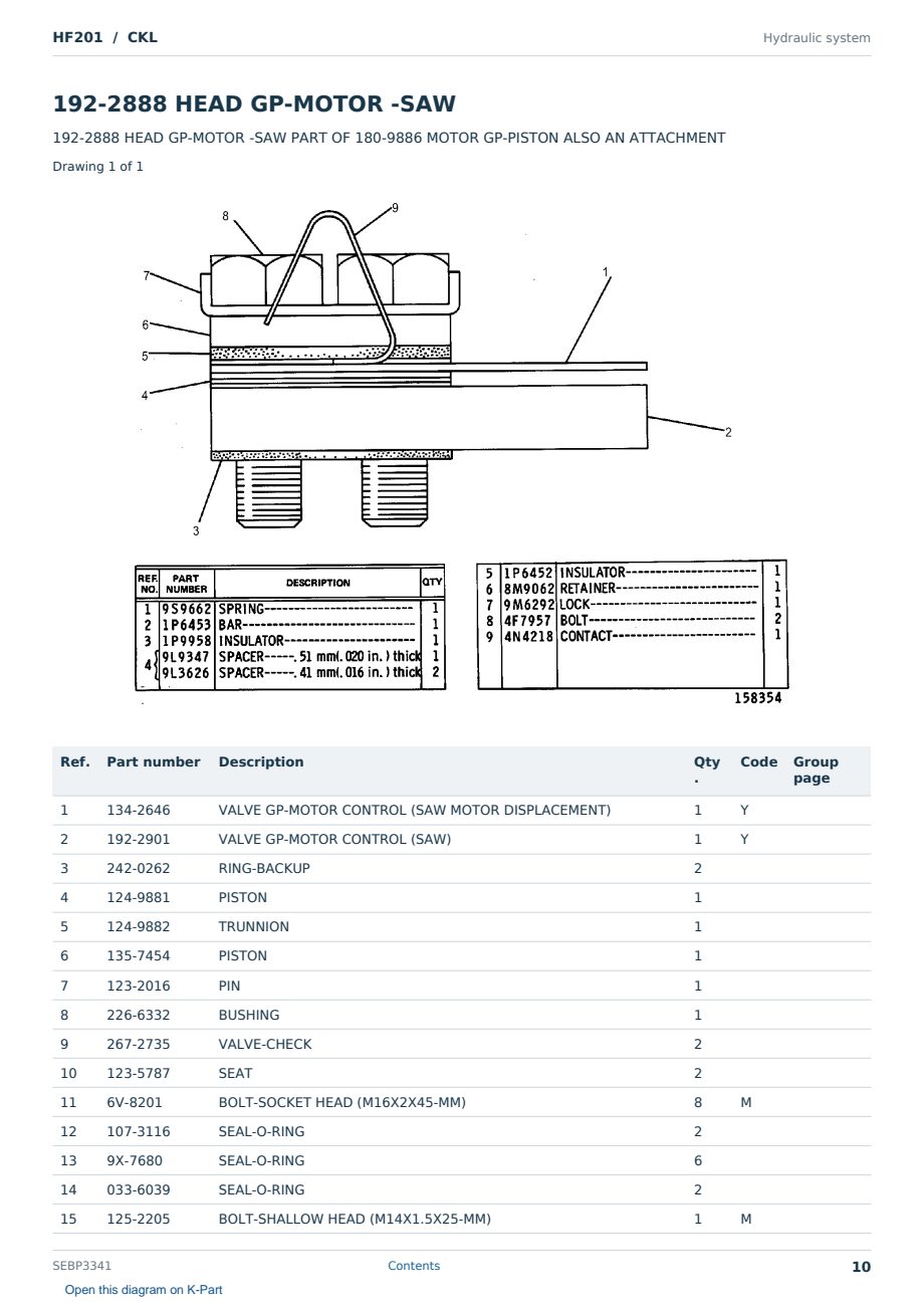 Caterpillar HF201 S/N CKL Partsbook SEBP3341 (English) - sample page 10 of 10 Caterpillar HF201 S/N CKL Partsbook SEBP3341 (English) - sample page 10 of 10