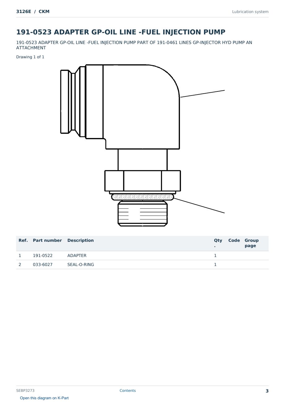 Caterpillar 3126E S/N CKM Partsbook SEBP3273 (English) - sample page 3 of 10 Caterpillar 3126E S/N CKM Partsbook SEBP3273 (English) - sample page 3 of 10