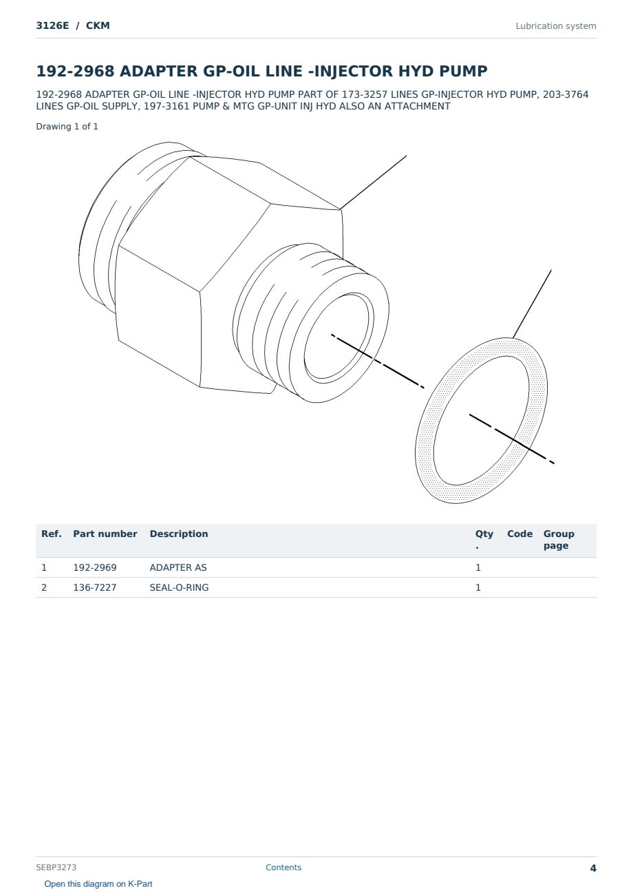 Caterpillar 3126E S/N CKM Partsbook SEBP3273 (English) - sample page 4 of 10 Caterpillar 3126E S/N CKM Partsbook SEBP3273 (English) - sample page 4 of 10