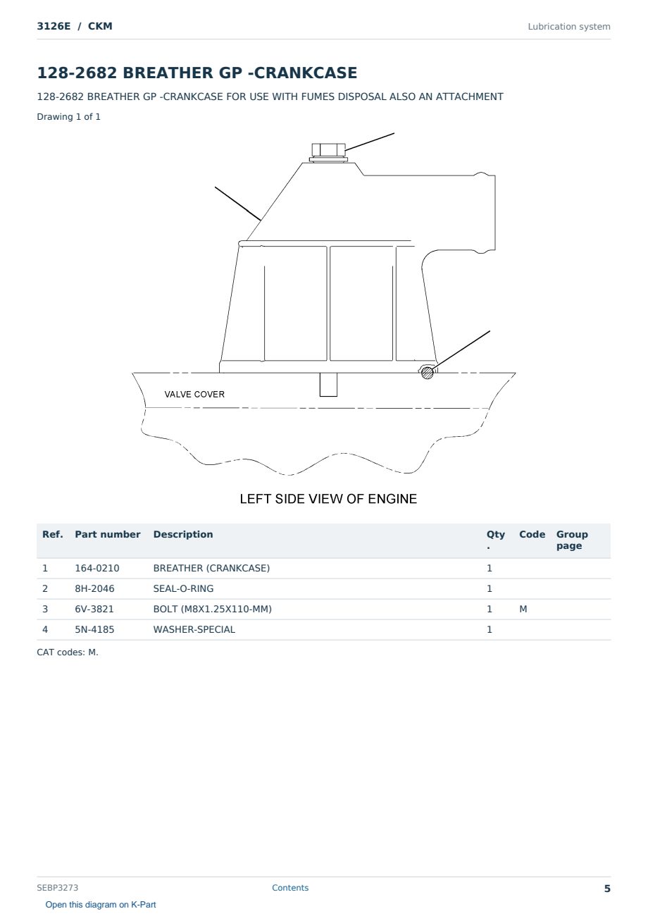 Caterpillar 3126E S/N CKM Partsbook SEBP3273 (English) - sample page 5 of 10 Caterpillar 3126E S/N CKM Partsbook SEBP3273 (English) - sample page 5 of 10