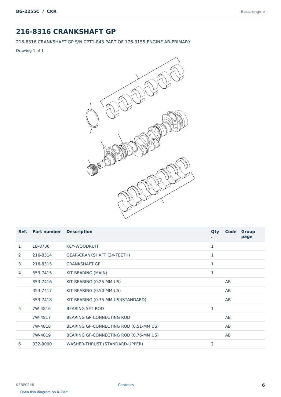 Caterpillar BG-2255C S/N CKR Partsbook KEBP0246 (English) - sample page 6 of 10 Caterpillar BG-2255C S/N CKR Partsbook KEBP0246 (English) - sample page 6 of 10