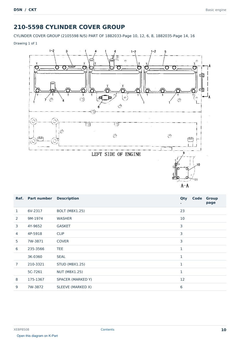 Caterpillar D5N S/N CKT Partsbook XEBP8508 (English) - sample page 10 of 10 Caterpillar D5N S/N CKT Partsbook XEBP8508 (English) - sample page 10 of 10
