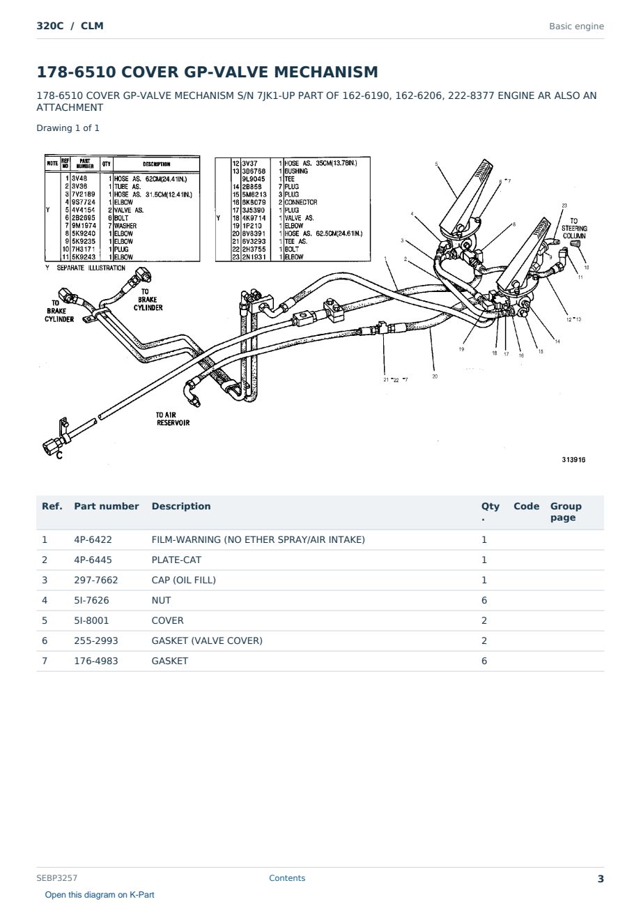 Caterpillar 320C S/N CLM Partsbook SEBP3257 (English) - sample page 3 of 10 Caterpillar 320C S/N CLM Partsbook SEBP3257 (English) - sample page 3 of 10