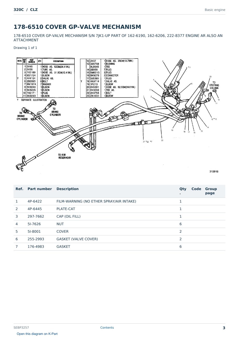 Caterpillar 320C S/N CLZ Partsbook SEBP3257 (English) - sample page 3 of 10 Caterpillar 320C S/N CLZ Partsbook SEBP3257 (English) - sample page 3 of 10