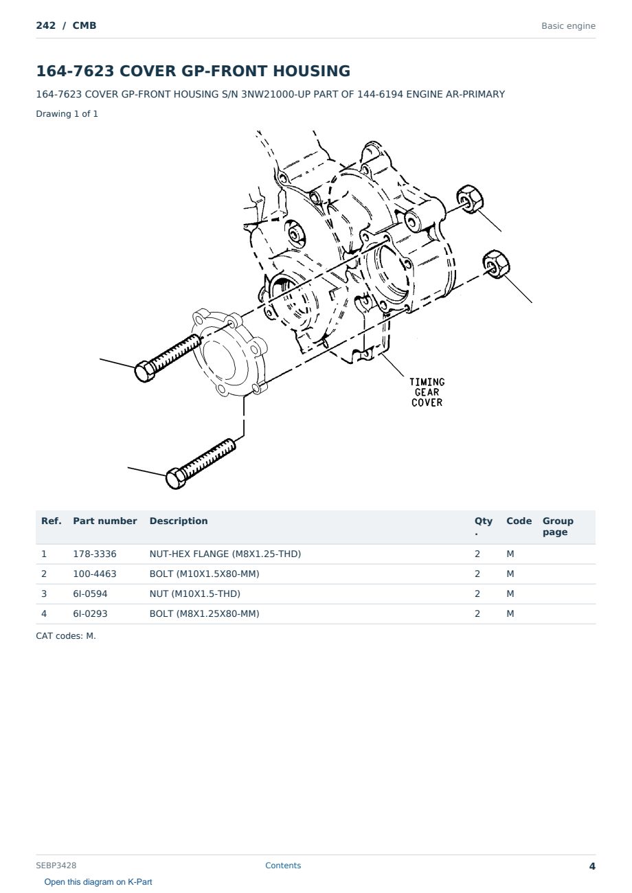 Caterpillar 242 S/N CMB Partsbook SEBP3428 (English) - sample page 4 of 10 Caterpillar 242 S/N CMB Partsbook SEBP3428 (English) - sample page 4 of 10