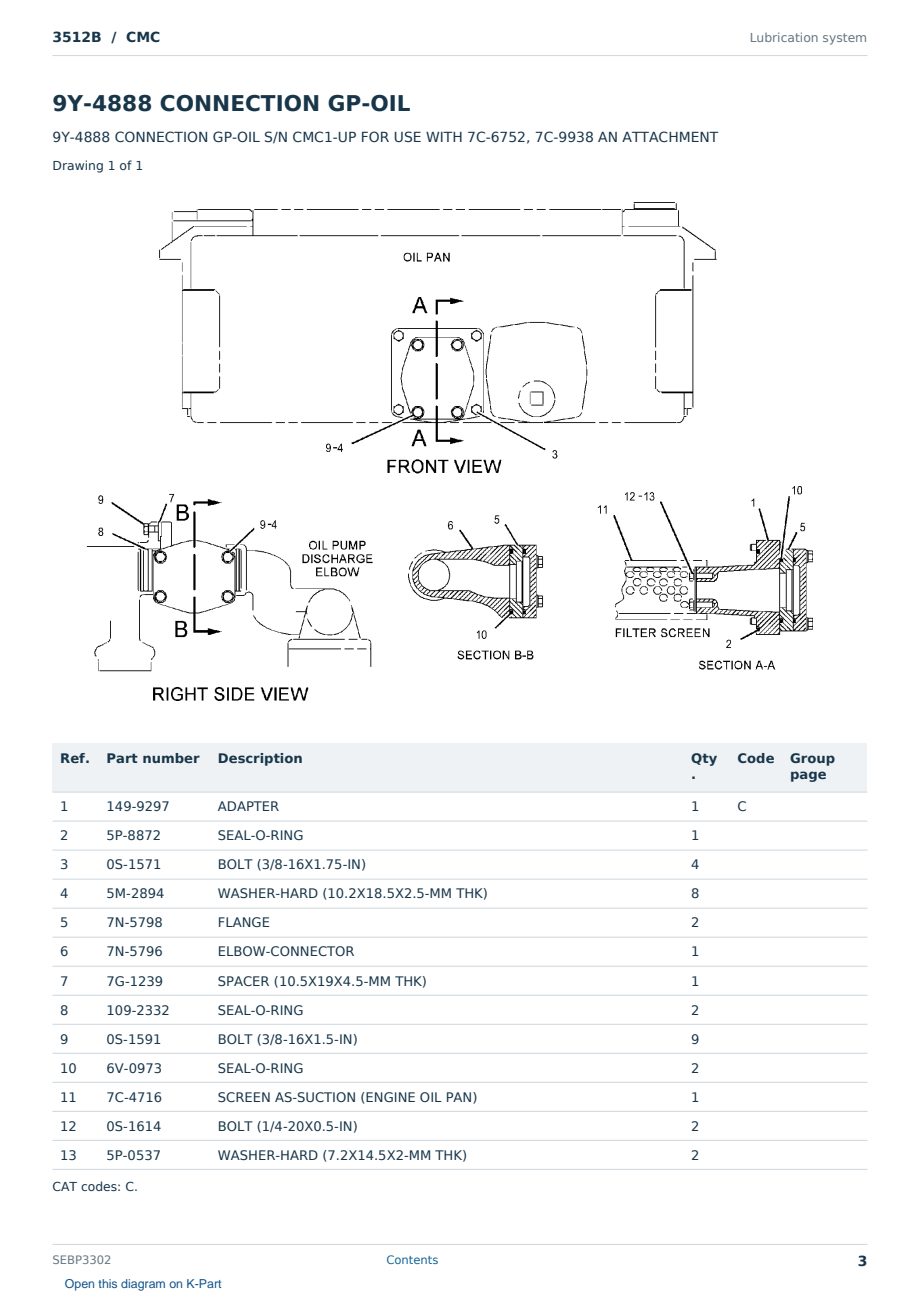 Caterpillar 3512B S/N CMC Partsbook SEBP3302 (English) - sample page 3 of 10 Caterpillar 3512B S/N CMC Partsbook SEBP3302 (English) - sample page 3 of 10