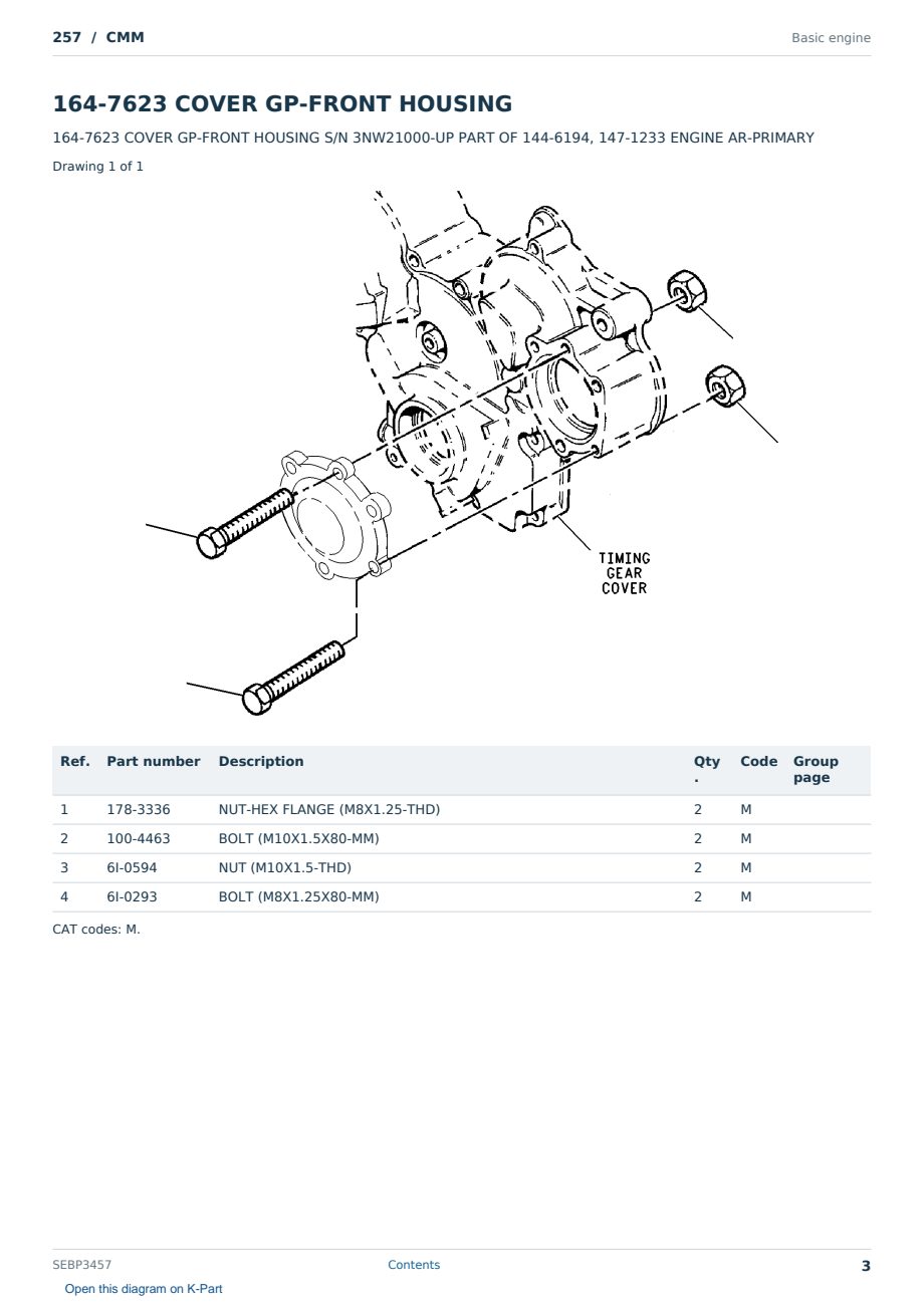 Caterpillar 257 S/N CMM Partsbook SEBP3457 (English) - sample page 3 of 10 Caterpillar 257 S/N CMM Partsbook SEBP3457 (English) - sample page 3 of 10