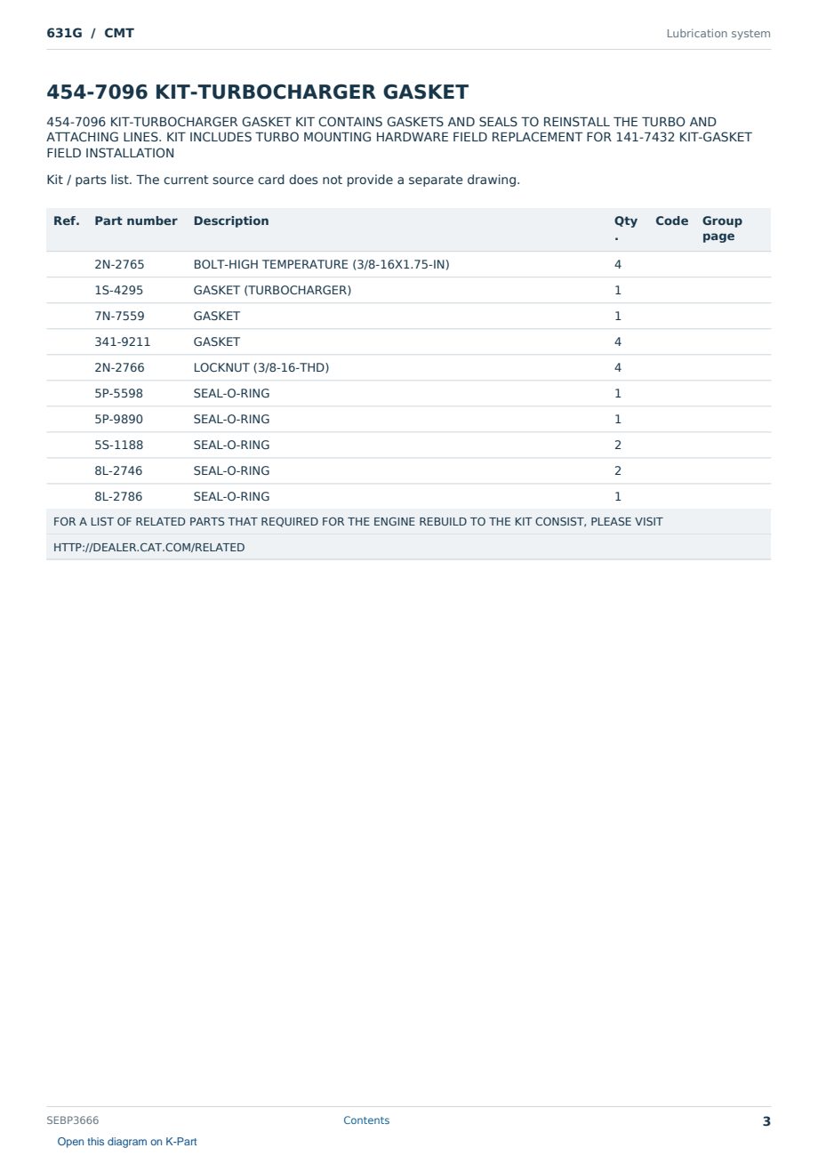 Caterpillar 631G S/N CMT Partsbook SEBP3666 (English) - sample page 3 of 10 Caterpillar 631G S/N CMT Partsbook SEBP3666 (English) - sample page 3 of 10