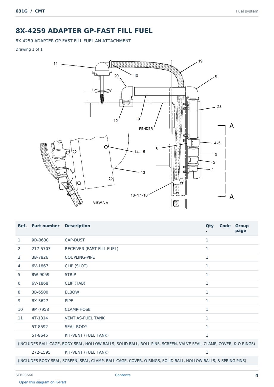 Caterpillar 631G S/N CMT Partsbook SEBP3666 (English) - sample page 4 of 10 Caterpillar 631G S/N CMT Partsbook SEBP3666 (English) - sample page 4 of 10