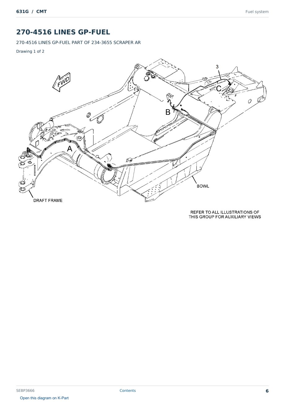 Caterpillar 631G S/N CMT Partsbook SEBP3666 (English) - sample page 6 of 10 Caterpillar 631G S/N CMT Partsbook SEBP3666 (English) - sample page 6 of 10