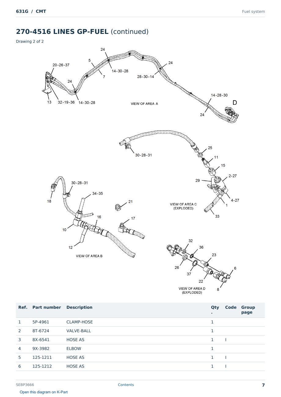 Caterpillar 631G S/N CMT Partsbook SEBP3666 (English) - sample page 7 of 10 Caterpillar 631G S/N CMT Partsbook SEBP3666 (English) - sample page 7 of 10